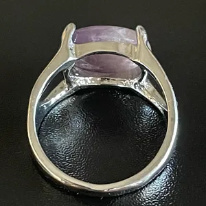 Purple amethyst S925 silver ring size 8 thumbnail 5