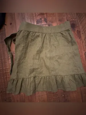BODEN Asymmetrical Ruffle‎ Wrap Skirt Green Size 10 thumbnail 4