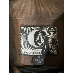 Volcom Brown Basic Zipper Sleeves Simple Full Zip Lightweight Jacket Women Sz S thumbnail 8