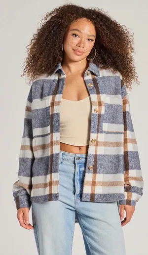 Windsor NWT long sleeve plaid shacket thumbnail 1