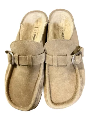 Birkenstock Buckley Shearling Clog Mule Taupe Suede Size 37 EU US 6-6.5 Narrow thumbnail 2