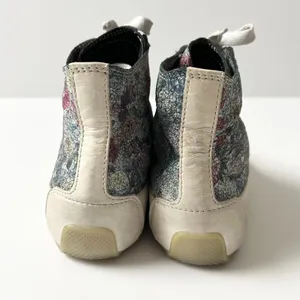 Candice Cooper High Top Leather Floral Printed Sneakers Cream Size 37 EU 6.5 US thumbnail 5