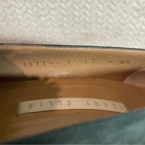Vintage Perry‎ Ellis Womens 6.5 Classic Teal Suede Kitten Heel Preppy Loafers thumbnail 8