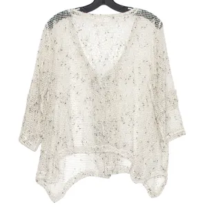 Boho Open Knit Cardigan XL Oversized Fishnet Beachy Coastal Lightweight Resort thumbnail 3