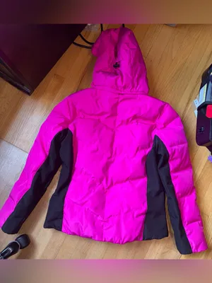 Calvin Klein Bright Pink Puffer Jacket with Black Panels thumbnail 2