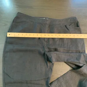 J. Jill Black 100% Linen Wide Leg Pants Genuine Fit At Waist Size 14 Lagenlook thumbnail 9