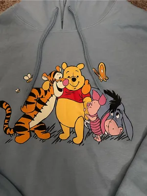 Disney Light Blue Winnie the Pooh Hoodie Size Medium 0543 thumbnail 2
