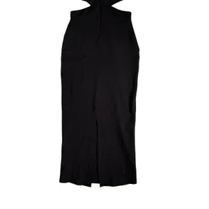 Lulus Womens S Black Cutout‎ Long Sleeve Bodycon Maxi Dress Back Slit thumbnail 6
