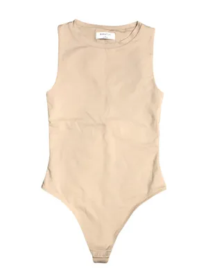 Babaton Mockneck Bodysuit in Taupe thumbnail 1