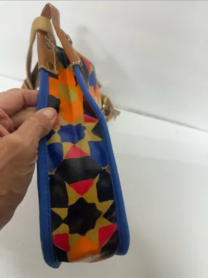 Fossil Multicolor Starburst Pattern Crossbody Bag with Tan Strap thumbnail 5