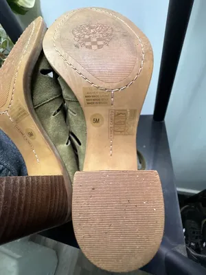 Vince Camuto VC-Tressa Olive Green Suede Lace Up Cutout Block Heel Booties 5M thumbnail 5