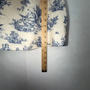 Cider Toile De Jouy Mini Dress Womens XXS Blue Cream Cowl Bodycon Cottagecore thumbnail 4
