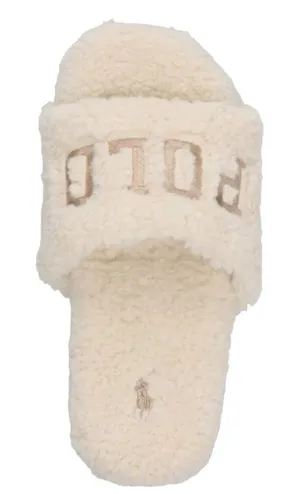 POLO RALPH LAUREN  WOMEN'S ROBIN PLATFORM SLIDE/SLIPPERS CREAM LOGO thumbnail 1