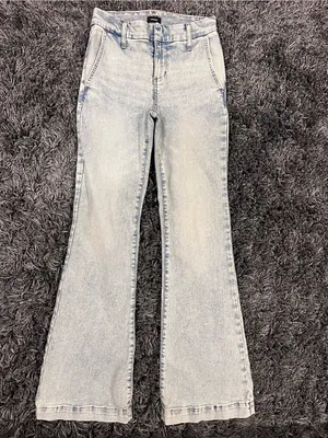 🌸EXPRESS 70’S FLARE MID RISE JEANS SIZE SMALL 🌸 thumbnail 4