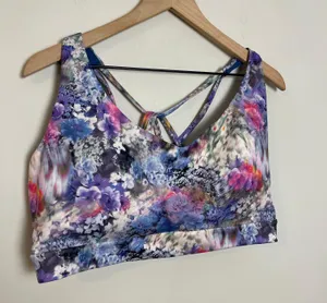 - Solace Bra D-DD Renewed Bloom Chrome Blue Yoga Pilates Barre Workout thumbnail 4