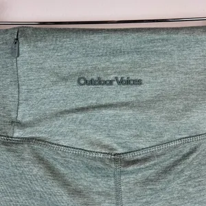 Outdoor Voices Bike Shorts Women Small Green CloudKnit Compression Zip Pocket 7" thumbnail 5
