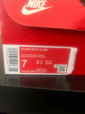 Nike Red & Lavender Low-Top Sneakers with Bright Orange Swoosh thumbnail 4
