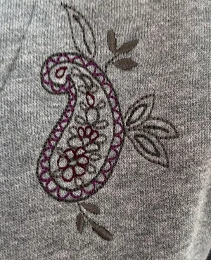 Grey & Purple Flower Button Down Cardigan Size M thumbnail 7