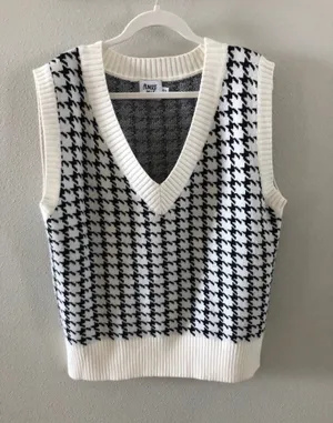 Princess Polly houndstooth sweater vest fall academia preppy XS/S thumbnail 4