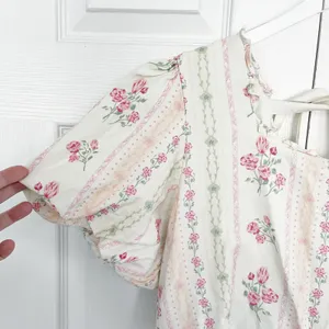Ivy City Co. Flowers For All Smocked Babydoll Puff Sleeve Dress Vintage Floral thumbnail 2