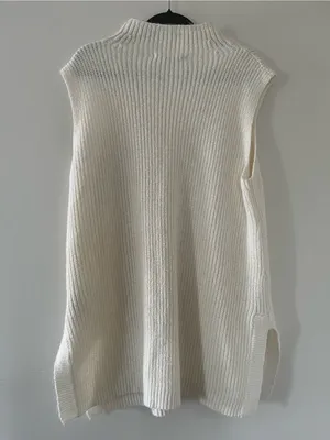 Lauren Ralph Lauren Ivory White Ribbed Sweater Mini Dress Large Quiet Luxury thumbnail 5