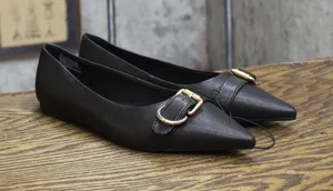 A New Day Pointed Toe Buckle Ballet Flats 94462478 Black 6.5M thumbnail 1