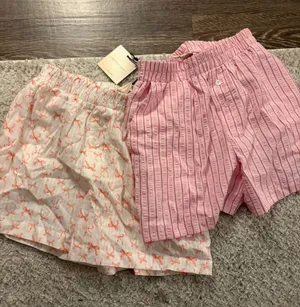 Revolve NWT Happily Grey pink bow and striped boxer lounge shorts set. Size XS thumbnail 1