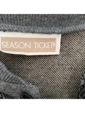 Vintage Season Ticket Gray Floral Sweatshirt Women L Shoulder Pads Cottagecore thumbnail 3
