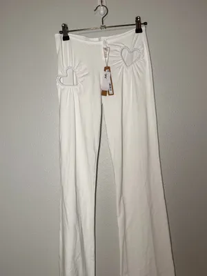 Skims cotton Jersey heart leggings white. NWT thumbnail 4