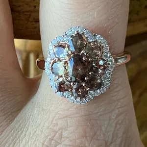 Color Changing Garnet Moissanite Sterling Silver Ring Size 9 Brown thumbnail 1