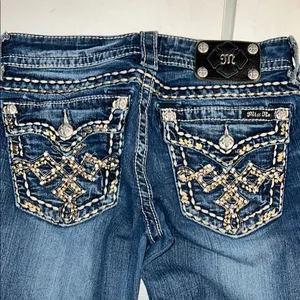 Miss Me Blue Skinny Jeans with Distressed Detailing thick stitch 28 thumbnail 5