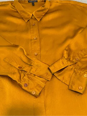 Eileen Fisher stretch-silk satin classic collar shirt. Size M thumbnail 9