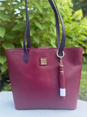 Dooney & Bourke Saffiano Hadley Tote in Cranberry thumbnail 1