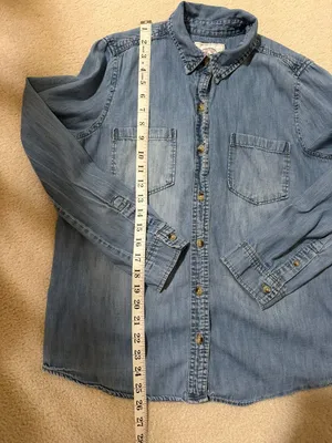 Vintage 100% cotton denim button down SO shirt in L thumbnail 5