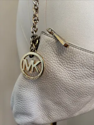 Michael Kors Cream Pebbled Leather Chain-Trim Crossbody thumbnail 2