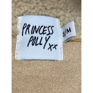 Princess Polly Women's Beige Tan Sherpa Faux Suede Teddy Moto Coat Jacket Size S thumbnail 3
