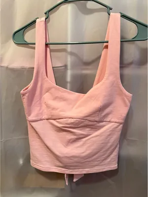 Edikted Pink Sleeveless Crop Top with Back Bow Detail Size Small thumbnail 1