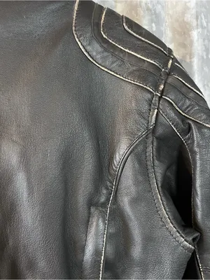 BLACK BRAND LEATHER MOTORCYCLE JACKET WOMEN'S CHARMER BLACK SIZE S/M Ret. $300 thumbnail 10