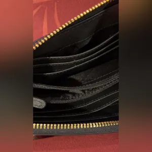 MICHAEL KORS Black Saffiano Zip Wallet with Gold Hardware thumbnail 2