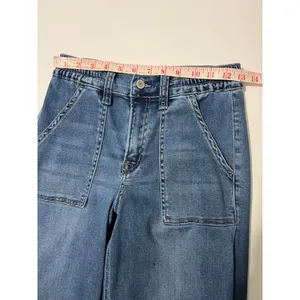 Vervet High Rise Wide Leg Jeans Size 25 Blue Stretch Denim Patch Pocket thumbnail 5