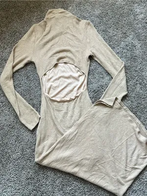 Le Lis Beige Maxi Dress with Back Cutout thumbnail 1