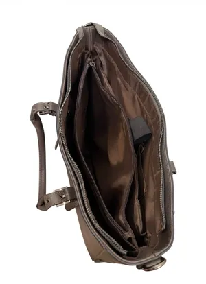 Laptop Travel Tote Bag Granite Grey Saffiano Eco Leather 15.6in Size Large thumbnail 10