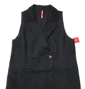 NWT Spanx 20897R Perfect Ponte Vest Mini in Classic Black Sleeveless Dress L thumbnail 2