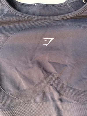 Gymshark Black Long Sleeve Crop Top Open Back Thumbholes XS thumbnail 4