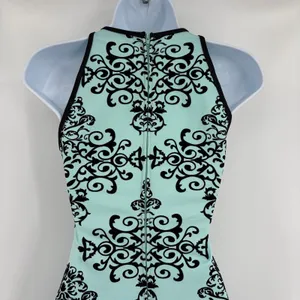 B Darlin Velvet Floral Bodycon Dress Sz 1/2 Y2K Coquette Party Club Mint Halter thumbnail 7