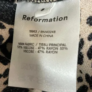 Reformation Layla Spotted Beige Black High Waist Flare Straight Midi Skirt Sz 8 thumbnail 5