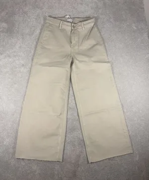 the drop‎ kori jeans wide leg nwt raw hem fray 29 Beige thumbnail 1