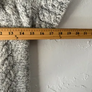 Anthropologie Kimchi‎ Blue Cable Knit Gray Sweater Sm Preppy Gilmore Girls thumbnail 5