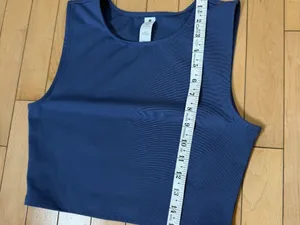 Yogalicious High Neck Crop Top Athleisure Athletic Top Steel Blue Size Medium thumbnail 5