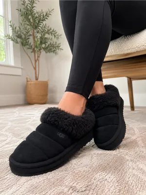 UGG Tazzlita Cozy Slippers Women’s US 6 UK 5 Black Sheepskin Slip Indoor/Outdoor thumbnail 1